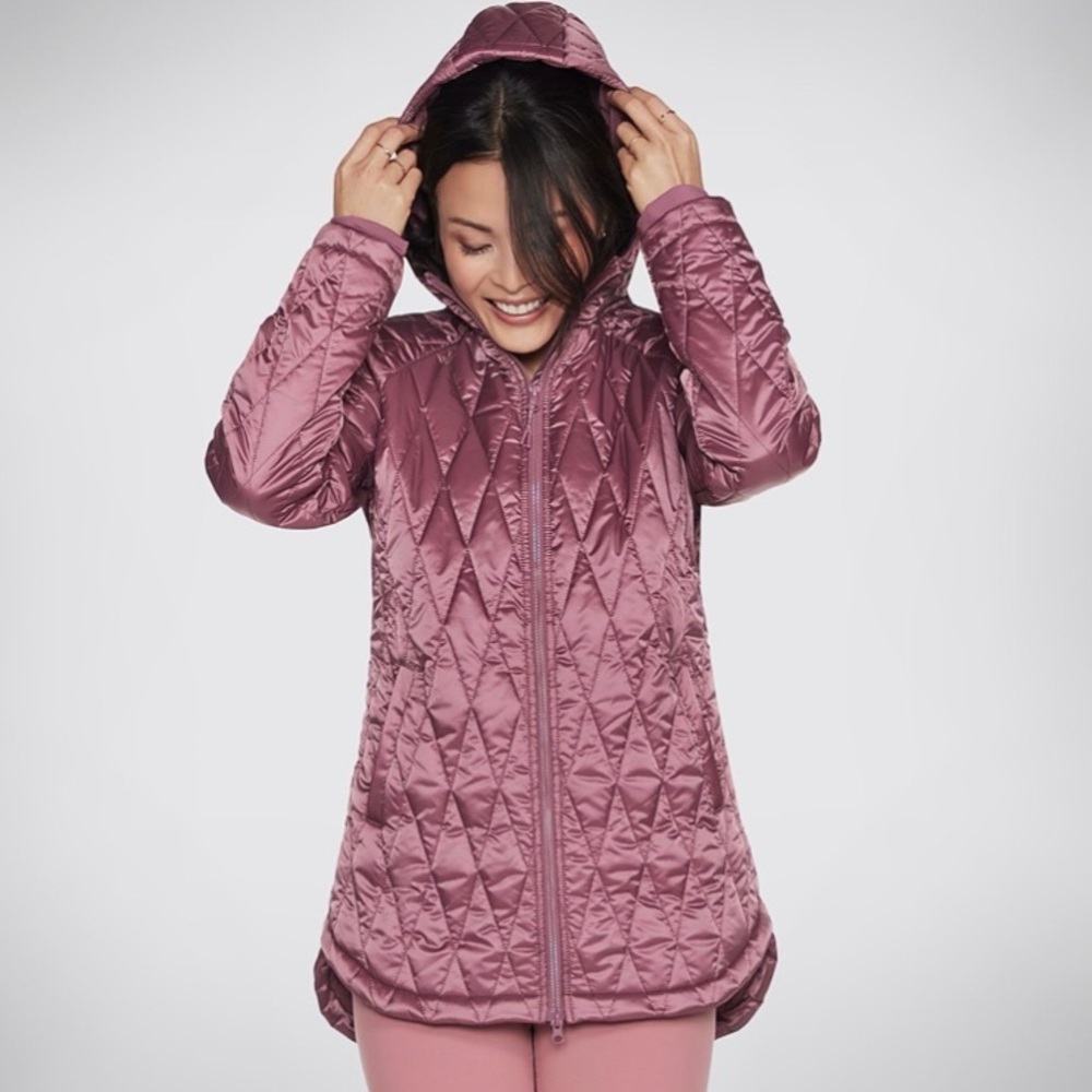 Sketchers Women's Quilted Jacket - Mauve - Sz Medium - Picture 2 of 12